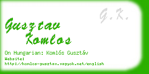 gusztav komlos business card