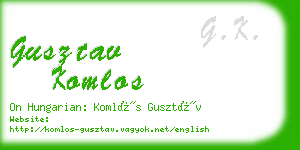 gusztav komlos business card